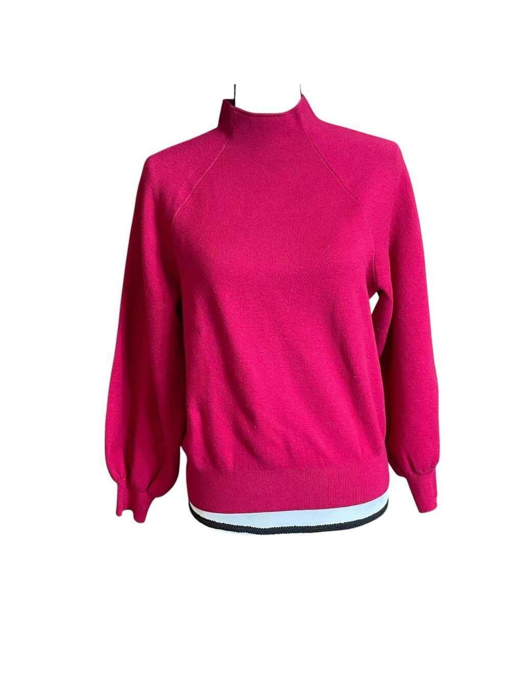 Anthropologie mock turtleneck hot pink sweater small
